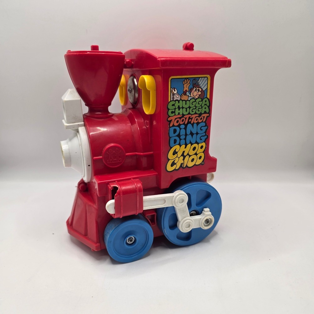 Tomy Chugga Chugga Toy Train Engine Red Vintage 80s Plastic Locomotive As Is